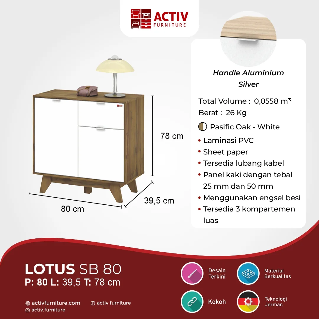 Lotus SB 80 – Pasific Oak – White