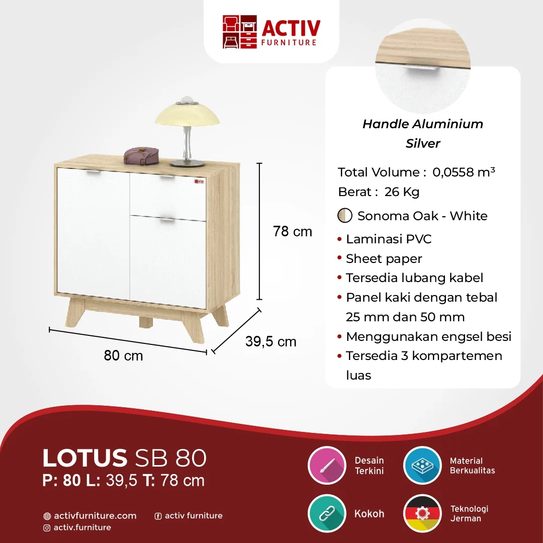 Lotus SB 80 – Sonoma Oak – White