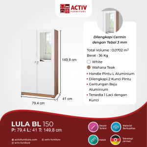 Activ Furniture_Lula BL 150_Lula Series_Ruang Anak_Furniture Anak_Lemari Pakaian_Ruang Tidur