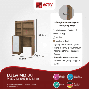 Activ Furniture_Lula MB 80_Lula Series_Ruang Anak_Furniture Anak_Meja Belajar_Ruang Tidur