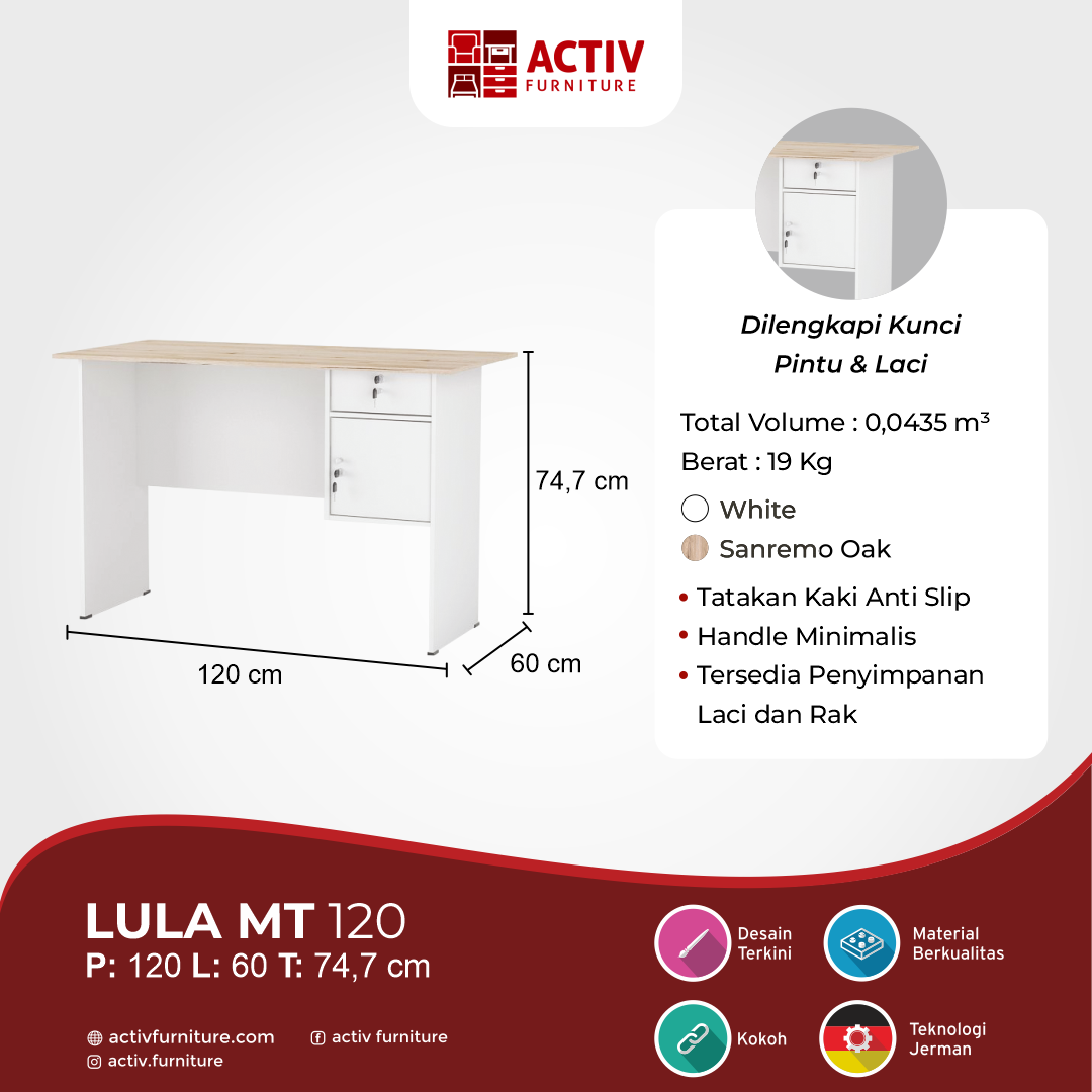 Lula MT 120_White – Sanremo Oak Oak