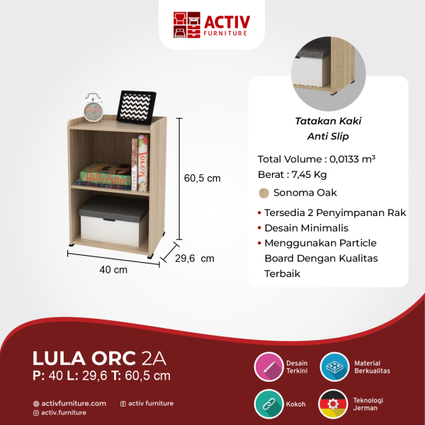 Open Rack Cabinet / Rak Terbuka – Lula ORC 2A – Activ Furniture