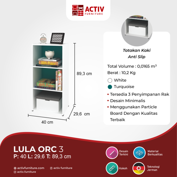 Open Rack Cabinet / Rak Terbuka – Lula ORC 3 – Activ Furniture
