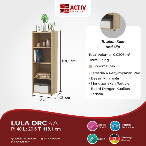 Open Rack Cabinet / Rak Terbuka – Lula ORC 4A – Activ Furniture