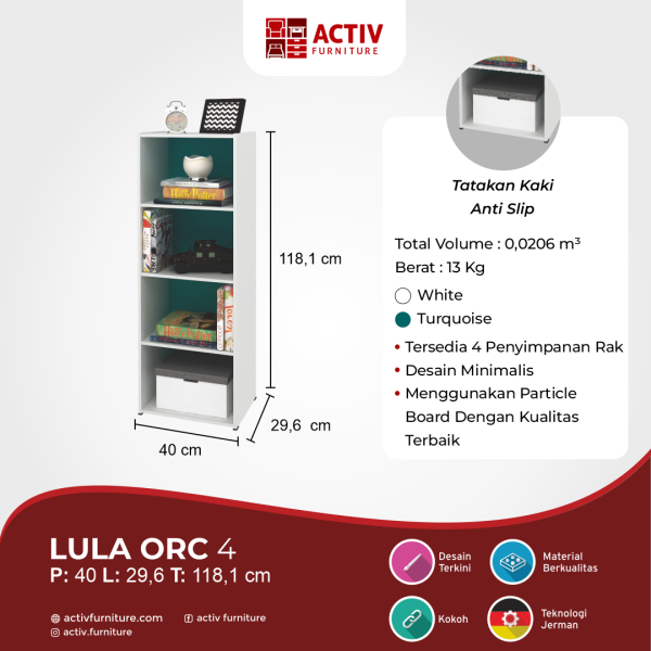 Open Rack Cabinet / Rak Terbuka – Lula ORC 4 – Activ Furniture