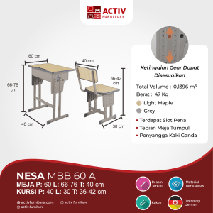 Activ Furniture_Poku Series_Nesa Series_Ruang Anak_Furniture Anak_Lemari Pakaian_Meja Belajar_Kursi Belajar_Ruang Sekolah