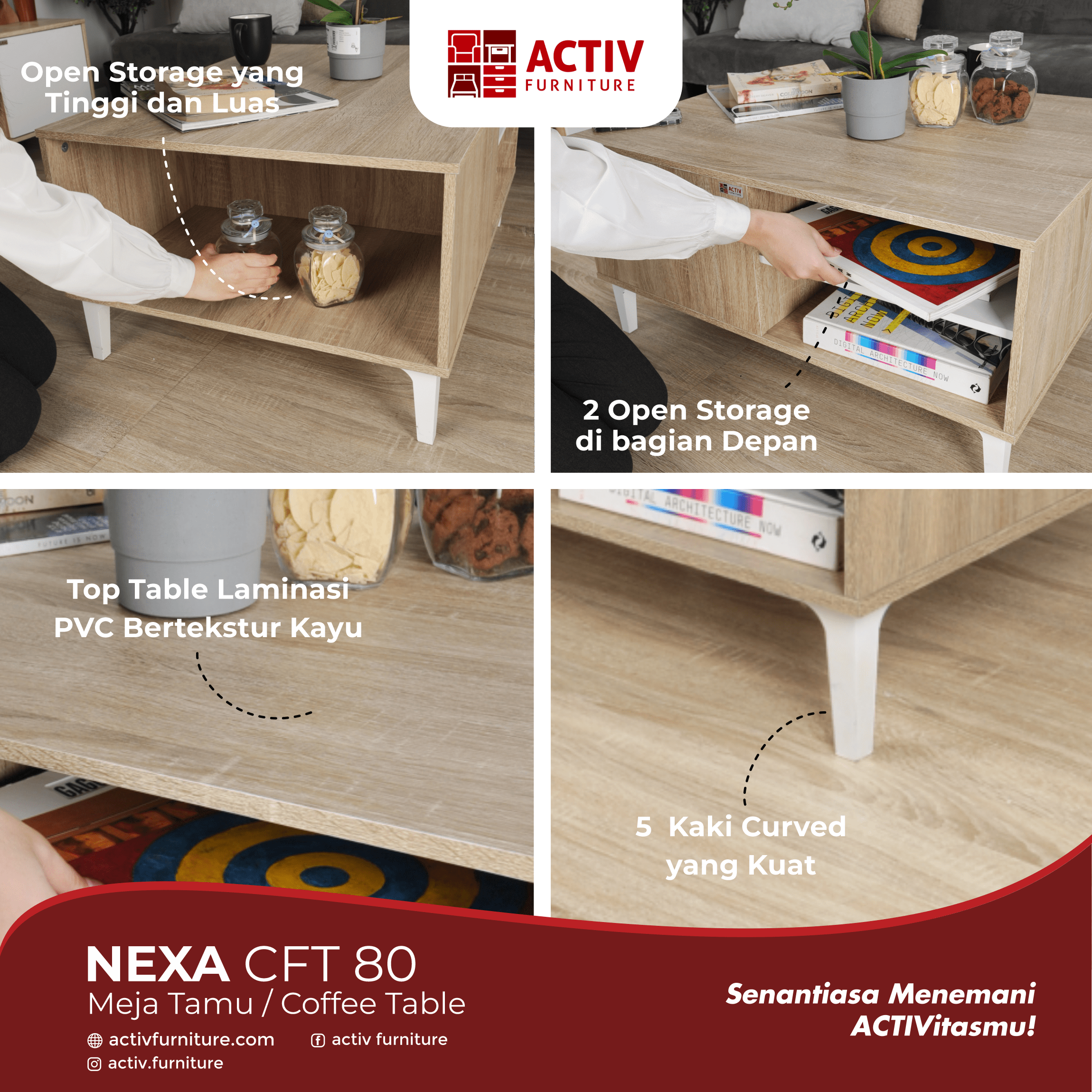 Nexa CFT 80_Meja Tamu_Coffee Table_Ruang Tamu_Copywriting_Activ Furniture