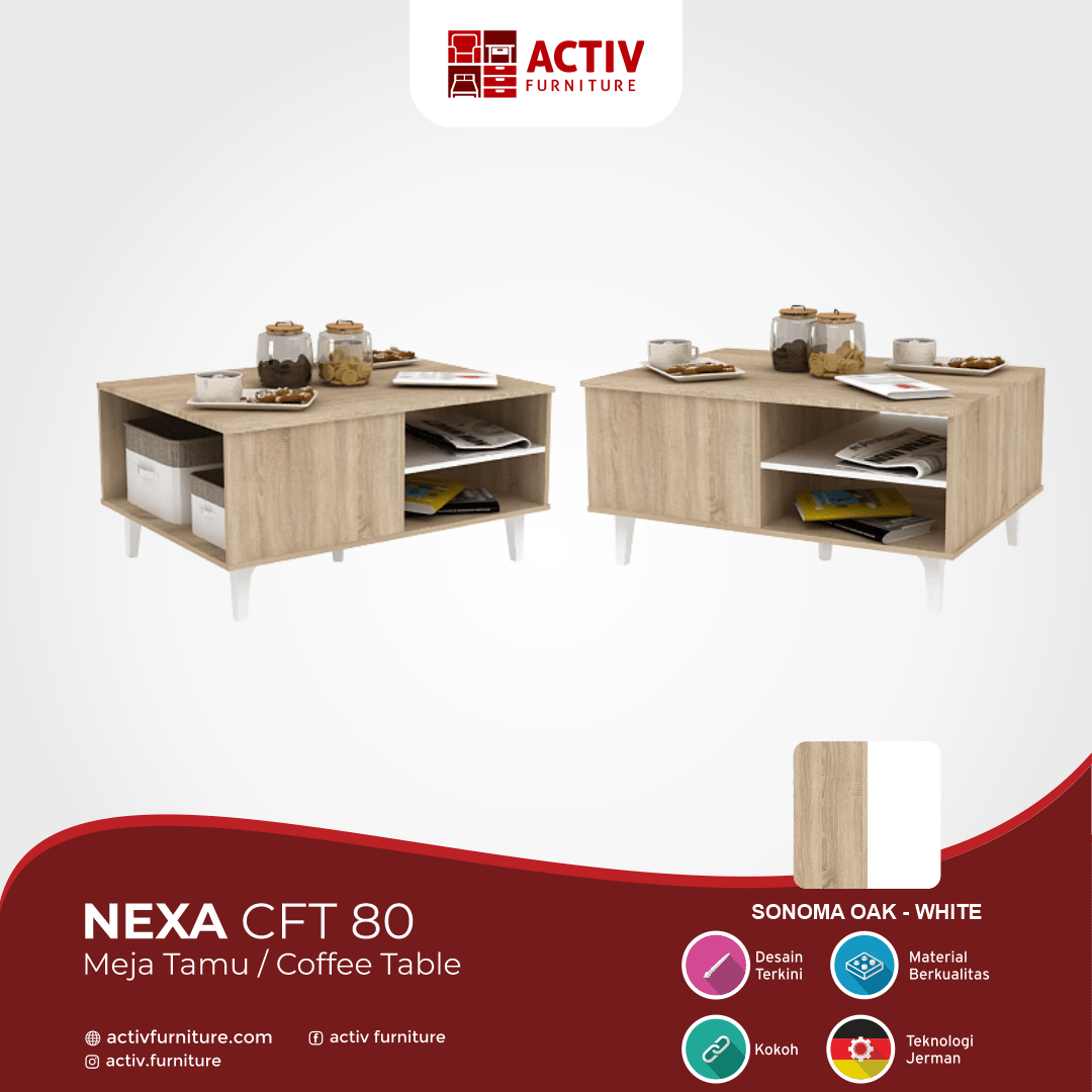 Nexa CFT 80_Meja Tamu_Coffee Table_Ruang Tamu_Detail Warna_Activ Furniture