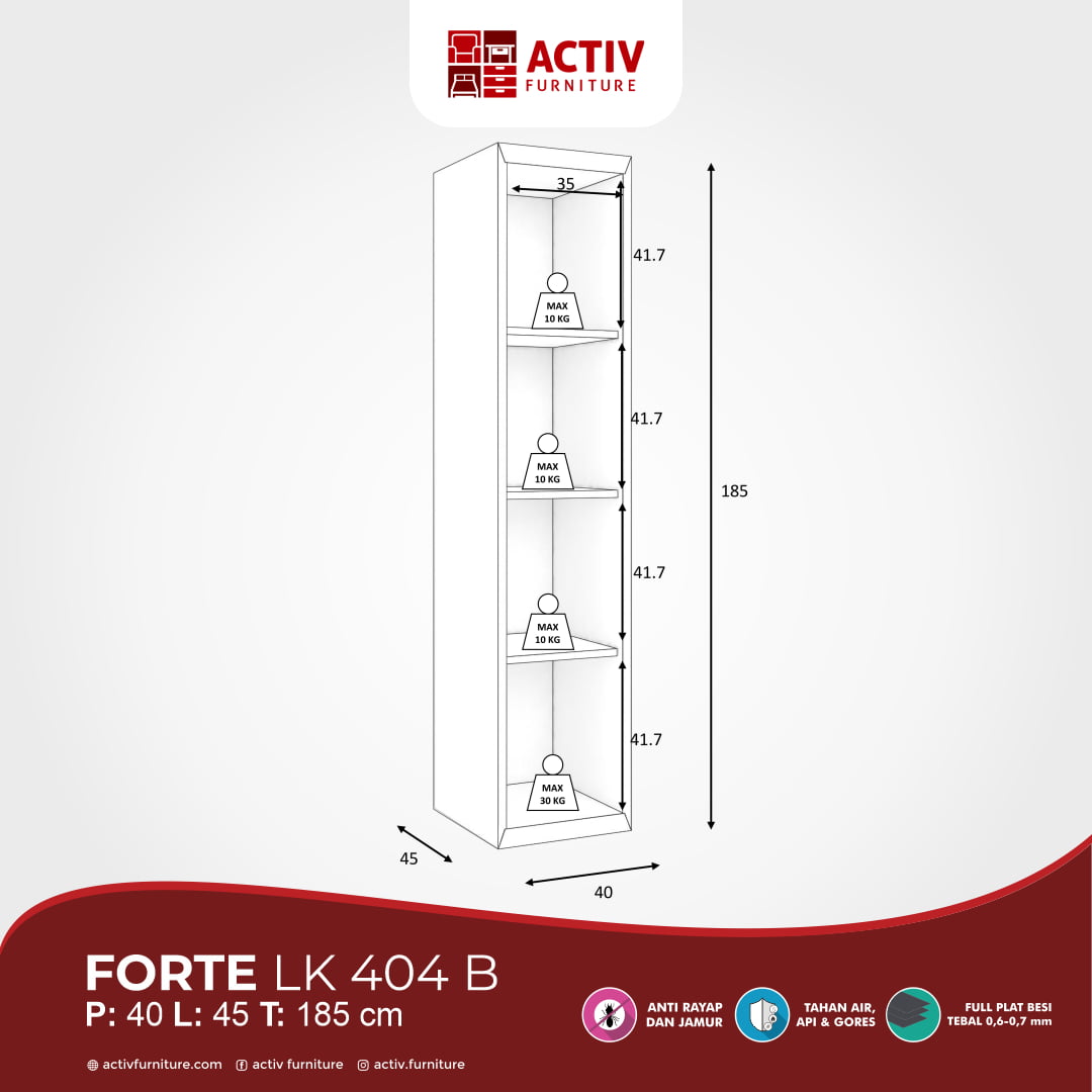 Activ Furniture_Forte LK 404_Loker Besi_Lemari Kantor_Ruang Kantor_Ruang Sekolah