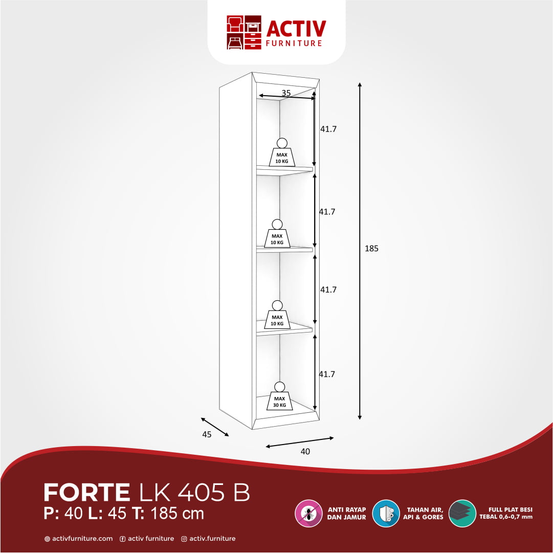 Activ Furniture_Forte LK 405_Loker Besi_Lemari Kantor_Ruang Kantor_Ruang Sekolah
