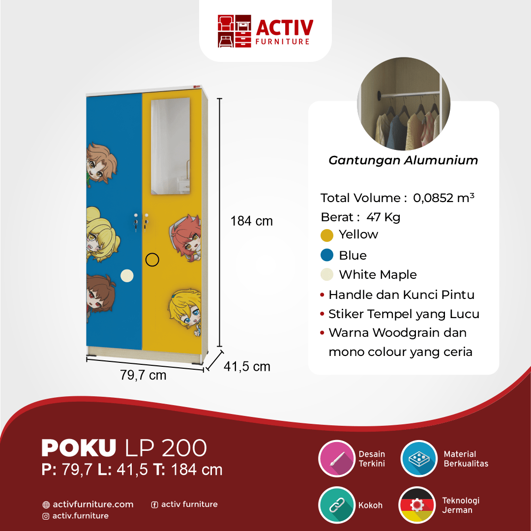 Poku LP 200_White Maple – Mono Color