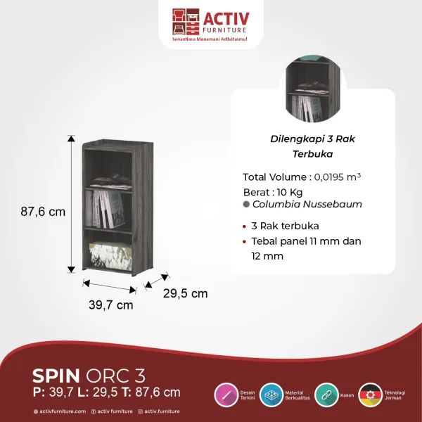 Open Rack Cabinet / Rak Terbuka – Spin ORC 3 – Activ Furniture