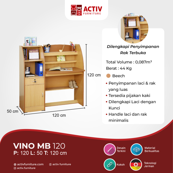 Meja Belajar – Vino MB 120 – Activ Furniture